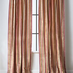 ✨ Anthropologie Striped Velvet Woven Curtain Panel – Single 50x84